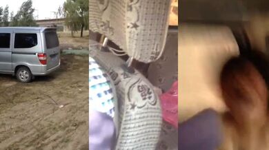 猎奇：与情人面包车内偷情被抓奸，女人不断求饶，不断求饶！