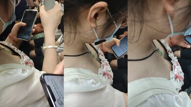 【高抄奶子】广东地铁近距离 高抄真空离罩 奶头粉嫩 3[某房原版]20V (4)